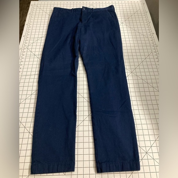 J. Crew Stretch 770 Straight Flannel Lined Blue Chino Pants 34/34 - Picture 1 of 6